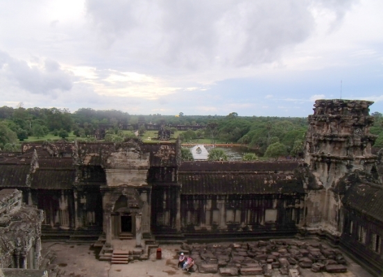 The view from one of the levels of Angkor Wat
